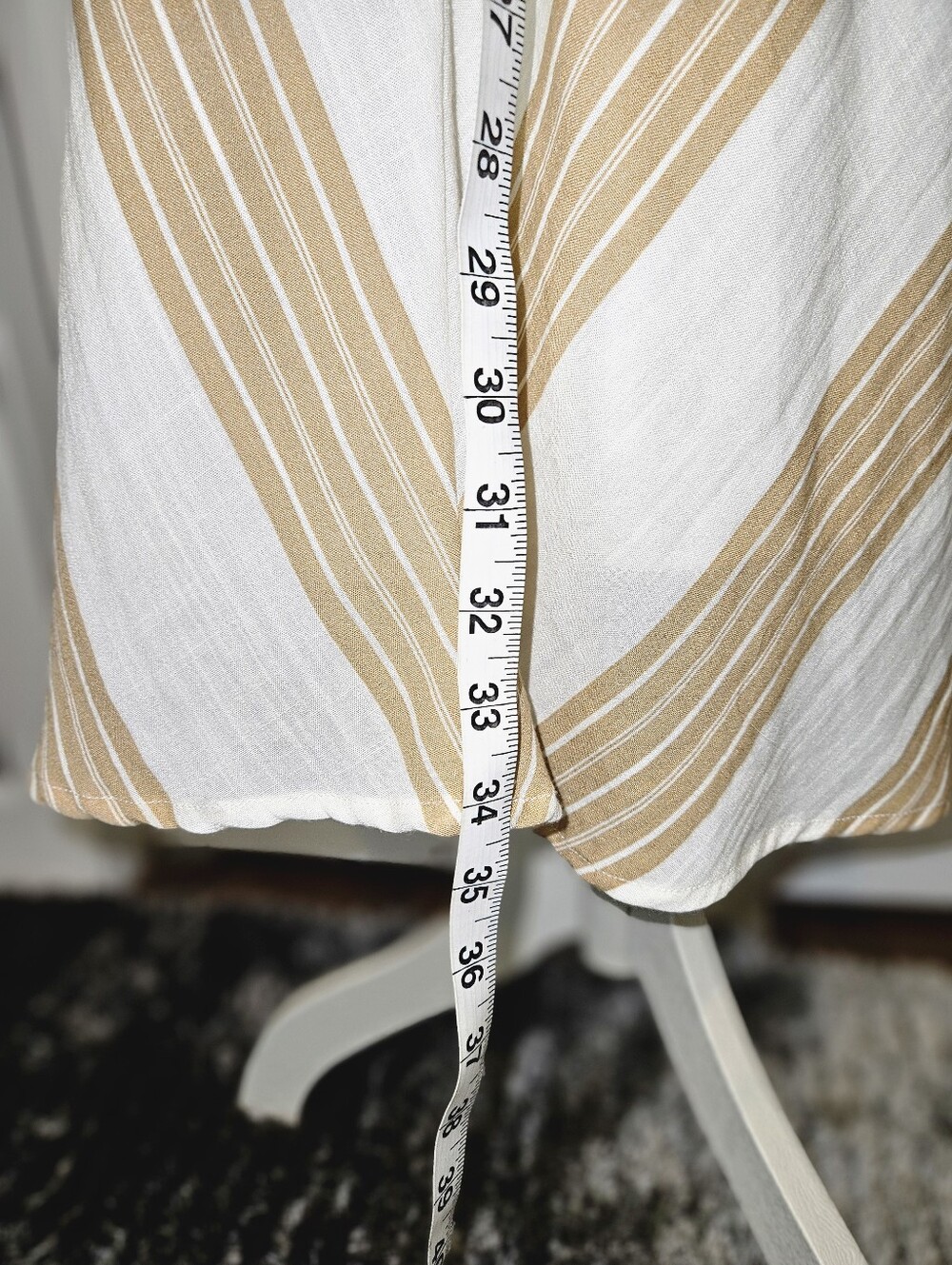 Draper James Cream and Tan Chevron Maxi Dress with Wide Straps And Pockets Small - Picture 11 of 11